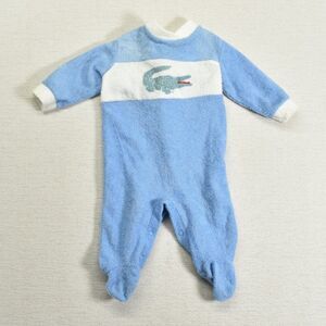 VTG 80s IZOD Lacoste Baby Blue Terrycloth Footed Sleeper M 12-18 lbs Long Sleeve
